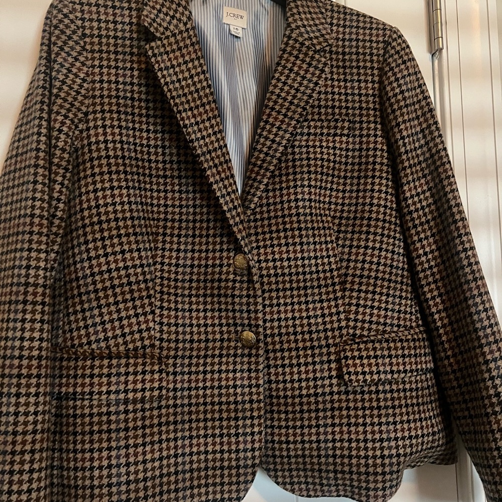 J. Crew Women's Houndstooth Blazer - Black and Brown